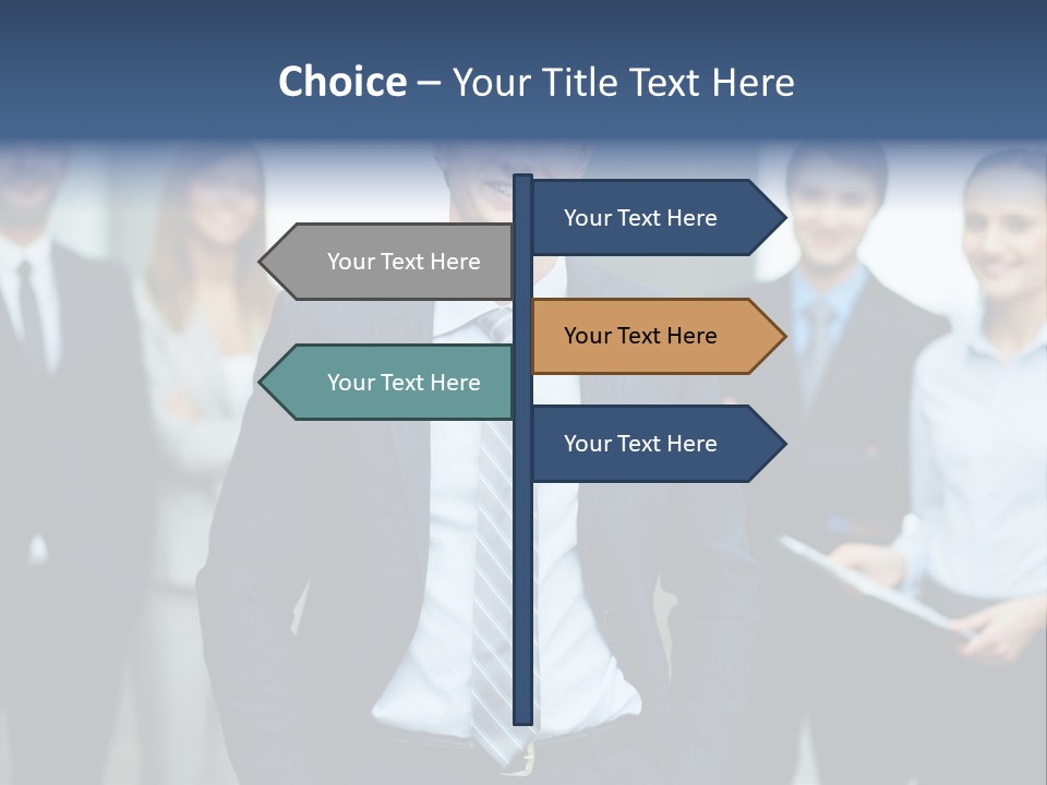 Businesspeople Smiling Formal PowerPoint Template