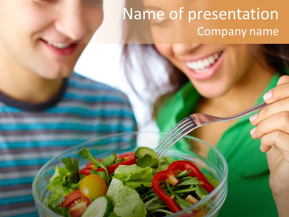 Vegetarian Female Meal PowerPoint Template