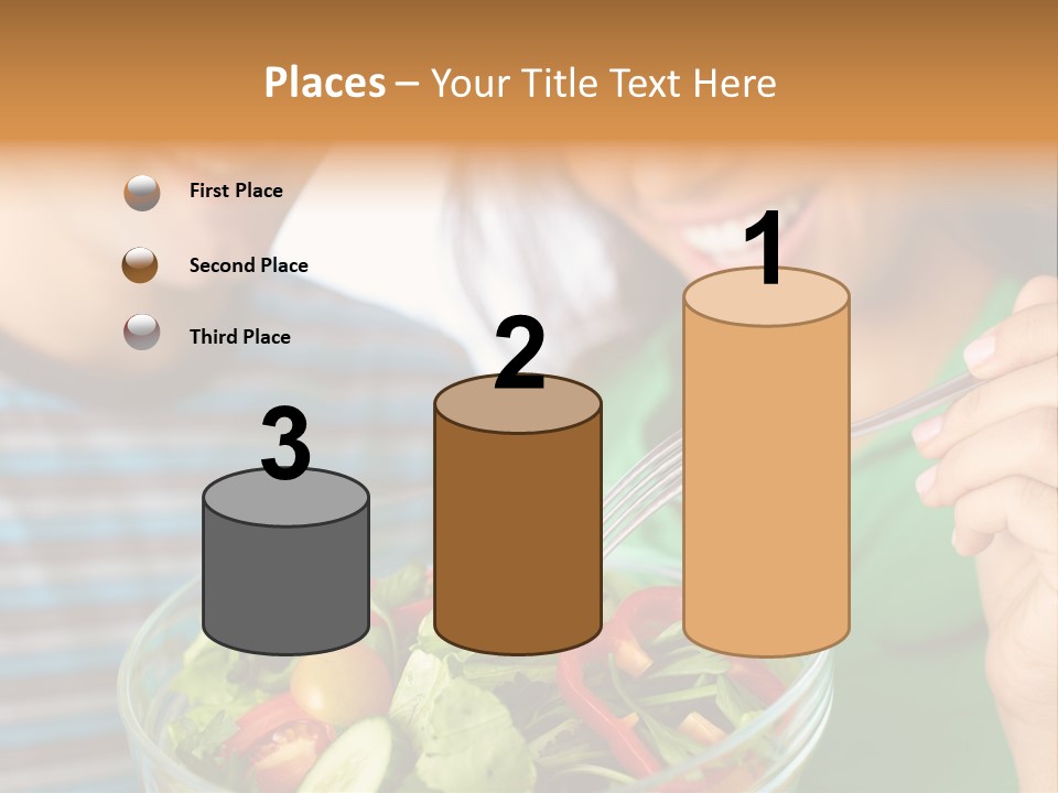 Vegetarian Female Meal PowerPoint Template