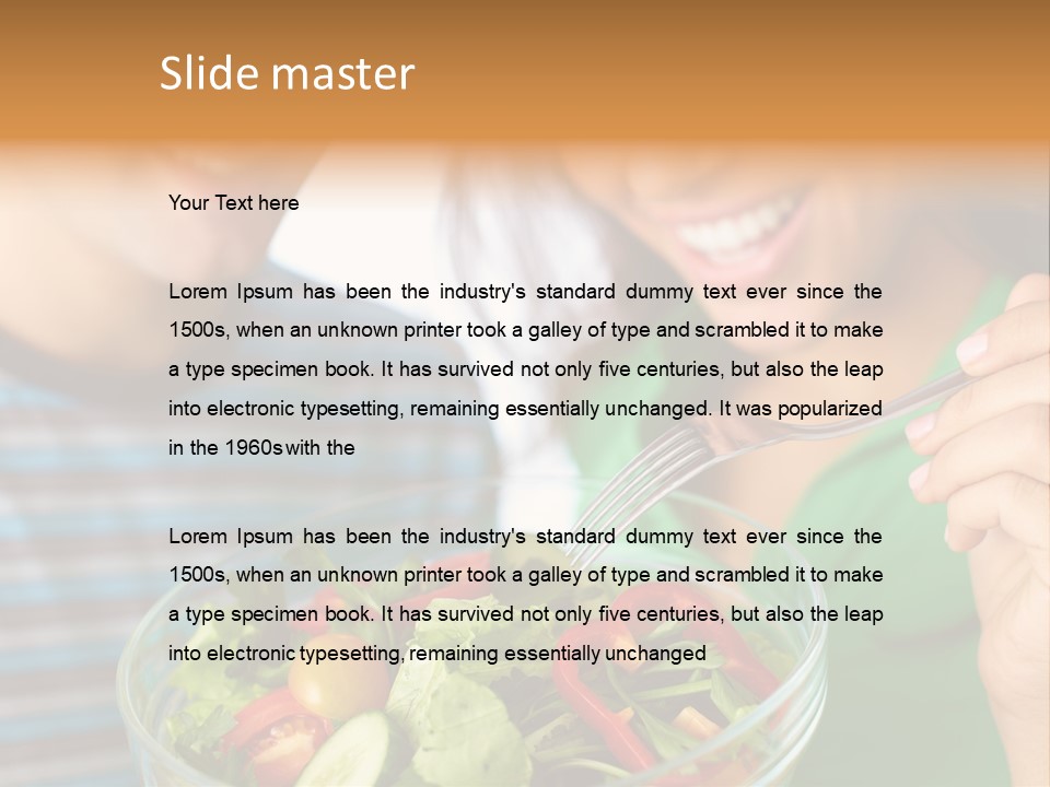 Vegetarian Female Meal PowerPoint Template