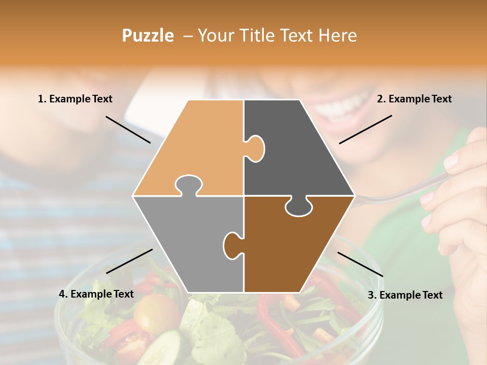 Vegetarian Female Meal PowerPoint Template