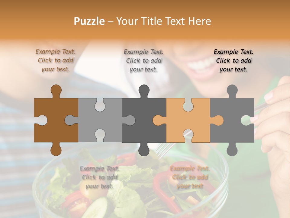 Vegetarian Female Meal PowerPoint Template