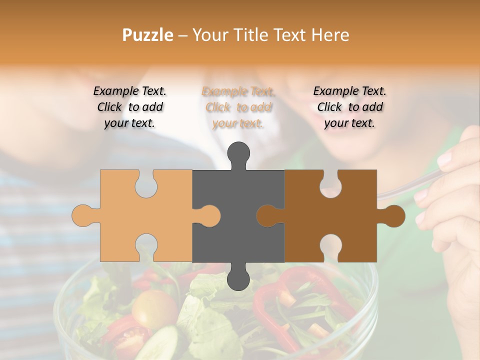 Vegetarian Female Meal PowerPoint Template