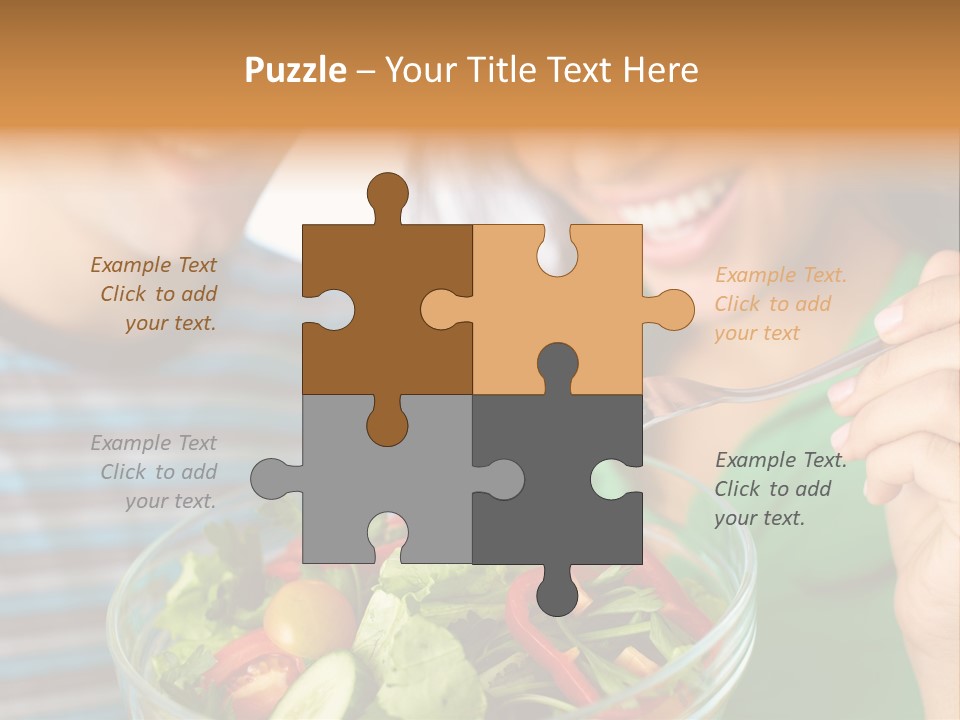 Vegetarian Female Meal PowerPoint Template