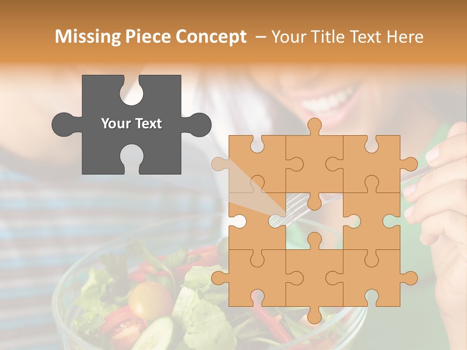 Vegetarian Female Meal PowerPoint Template