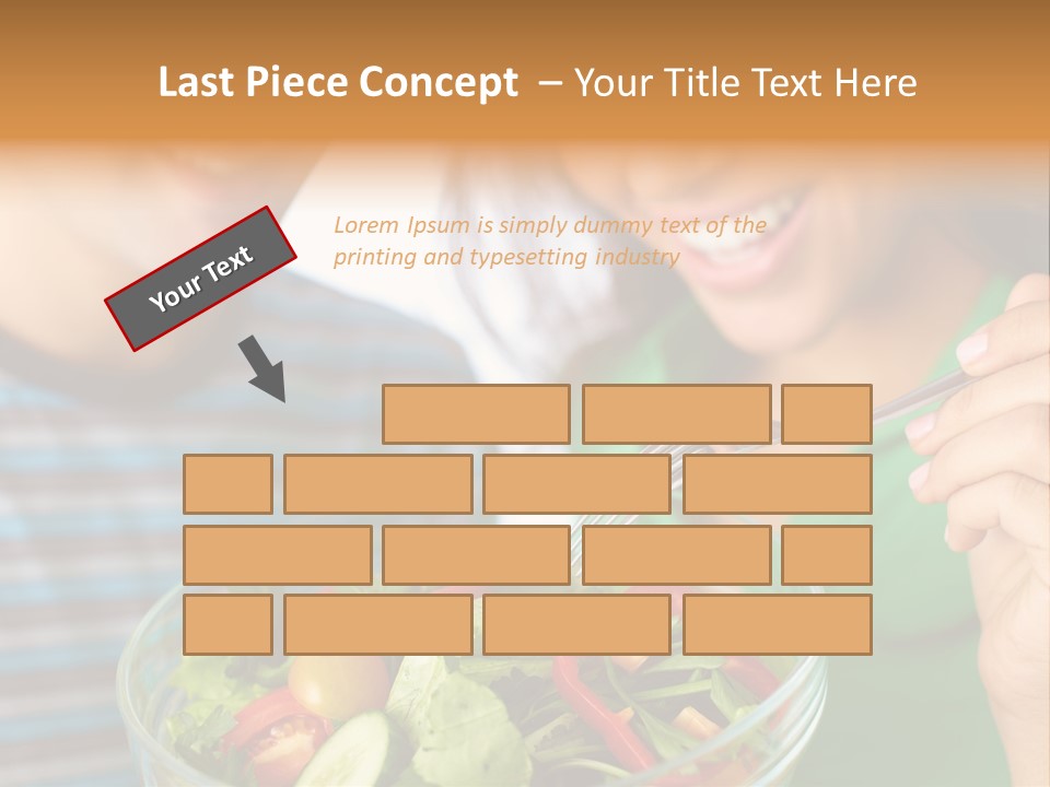 Vegetarian Female Meal PowerPoint Template