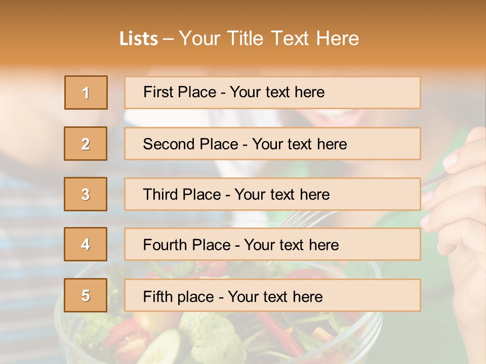 Vegetarian Female Meal PowerPoint Template