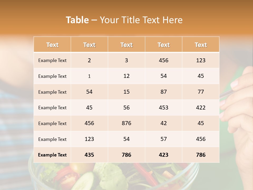 Vegetarian Female Meal PowerPoint Template