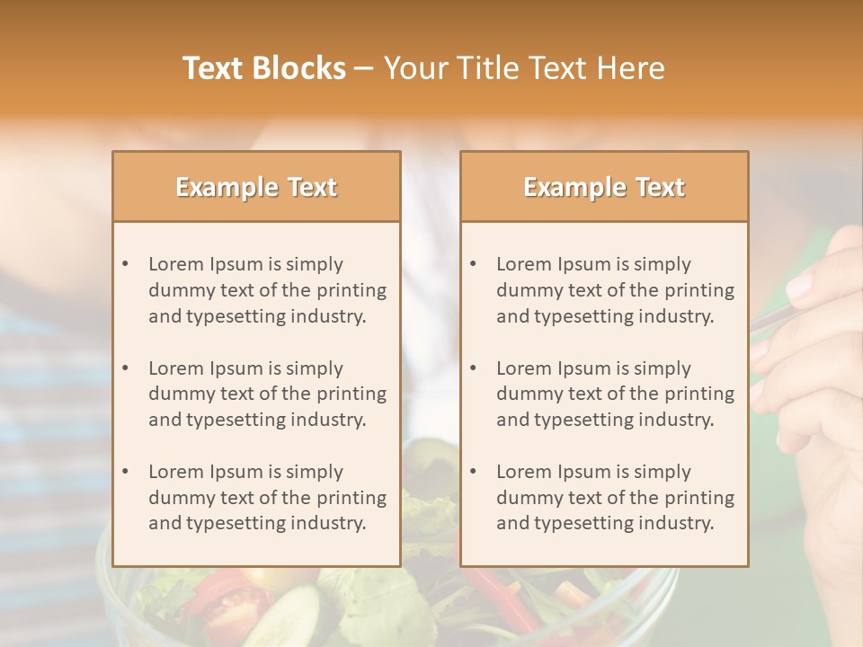 Vegetarian Female Meal PowerPoint Template