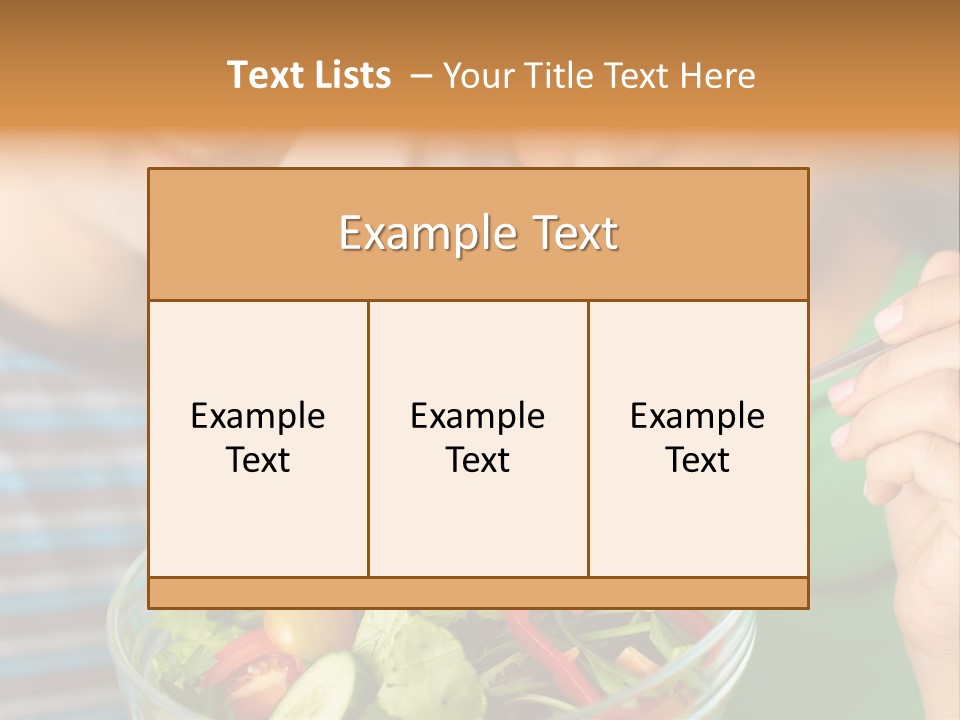 Vegetarian Female Meal PowerPoint Template