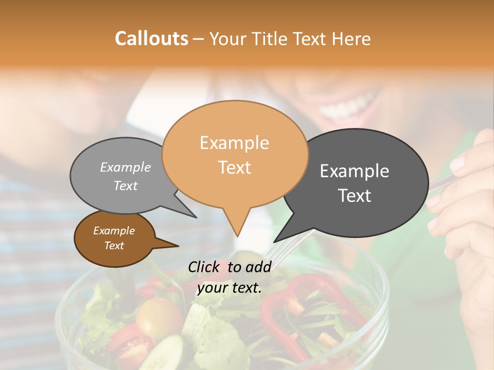 Vegetarian Female Meal PowerPoint Template