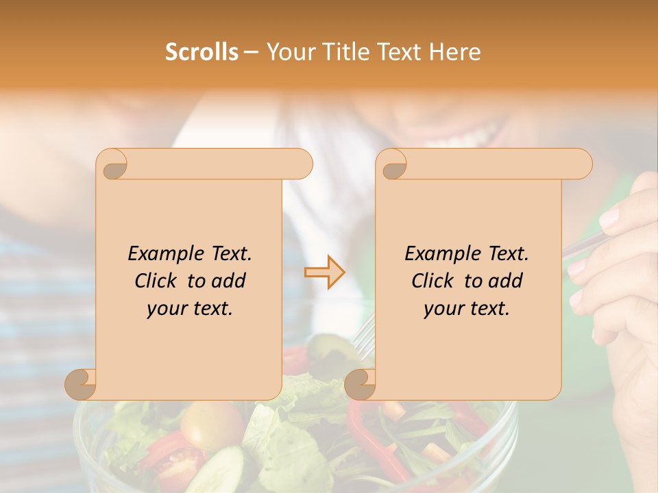 Vegetarian Female Meal PowerPoint Template
