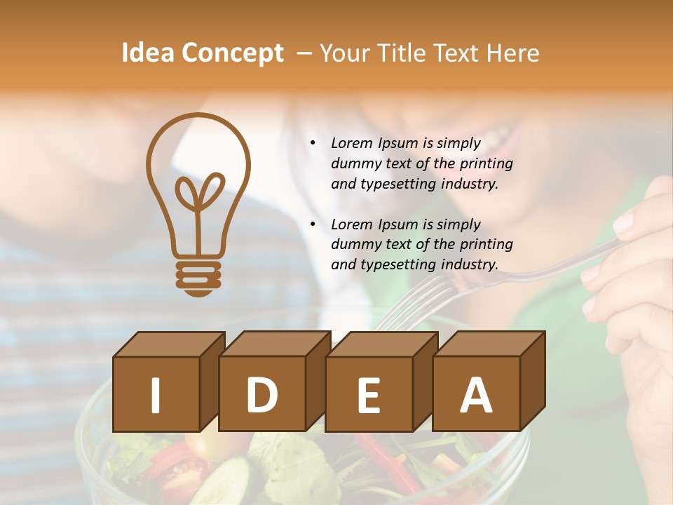 Vegetarian Female Meal PowerPoint Template