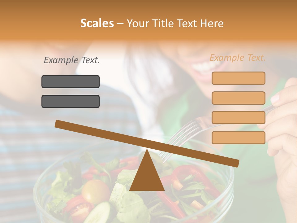 Vegetarian Female Meal PowerPoint Template