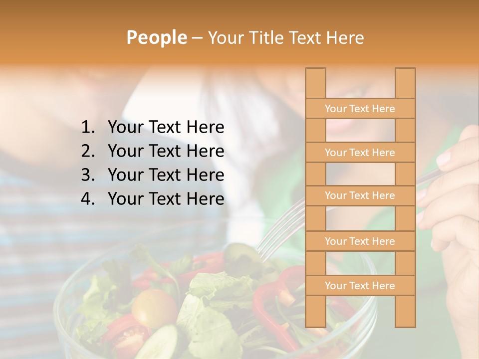 Vegetarian Female Meal PowerPoint Template