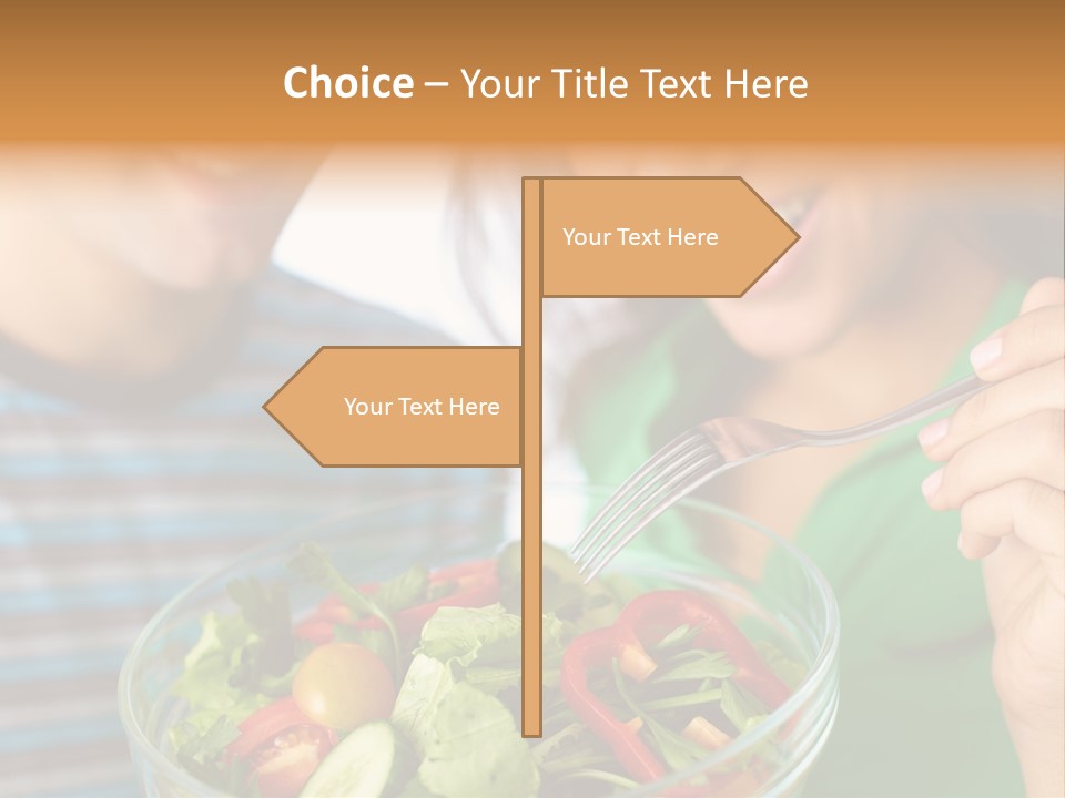Vegetarian Female Meal PowerPoint Template
