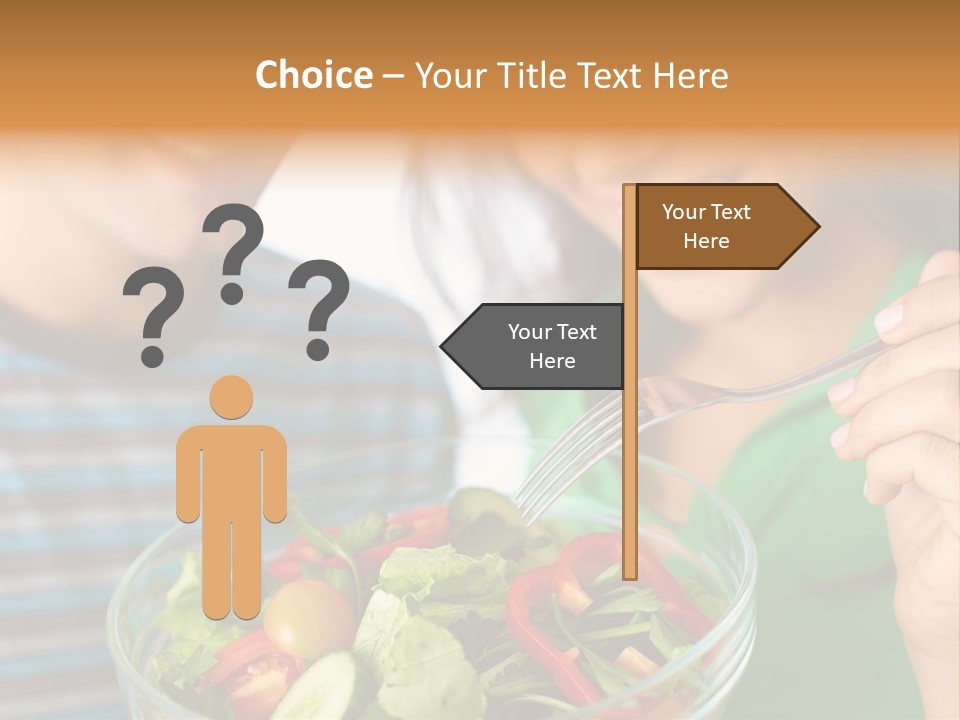 Vegetarian Female Meal PowerPoint Template