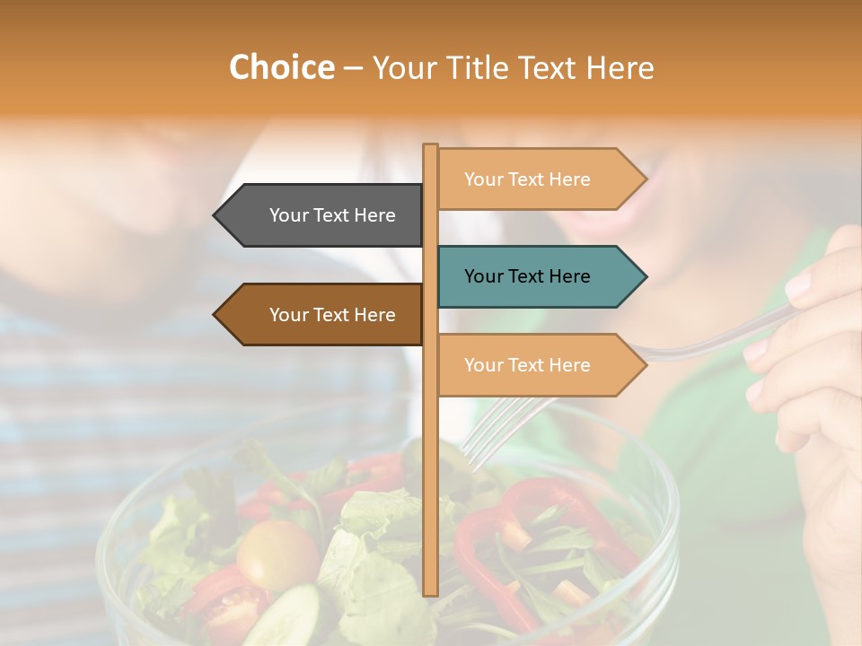 Vegetarian Female Meal PowerPoint Template