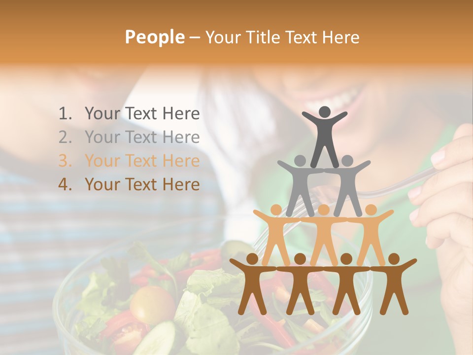 Vegetarian Female Meal PowerPoint Template