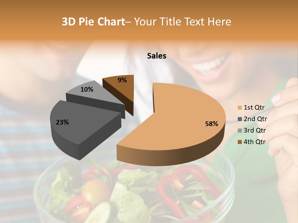 Vegetarian Female Meal PowerPoint Template