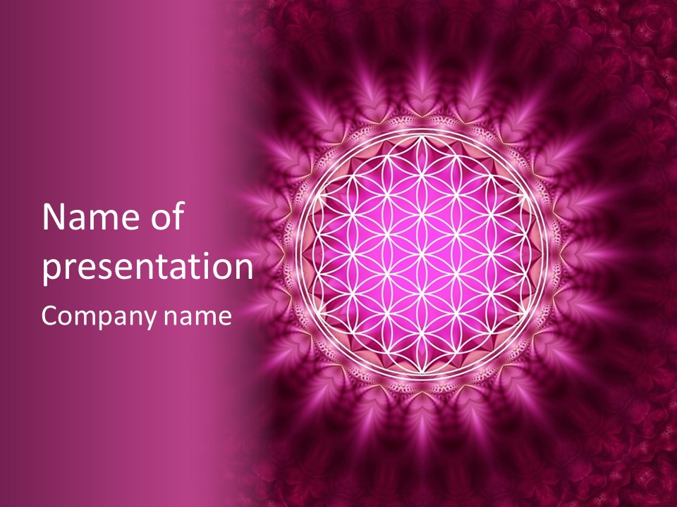 A Pink Flower Of Life Powerpoint Presentation PowerPoint Template