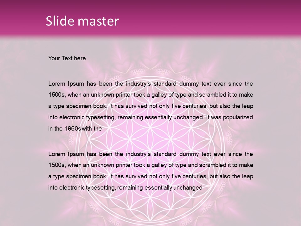 A Pink Flower Of Life Powerpoint Presentation PowerPoint Template