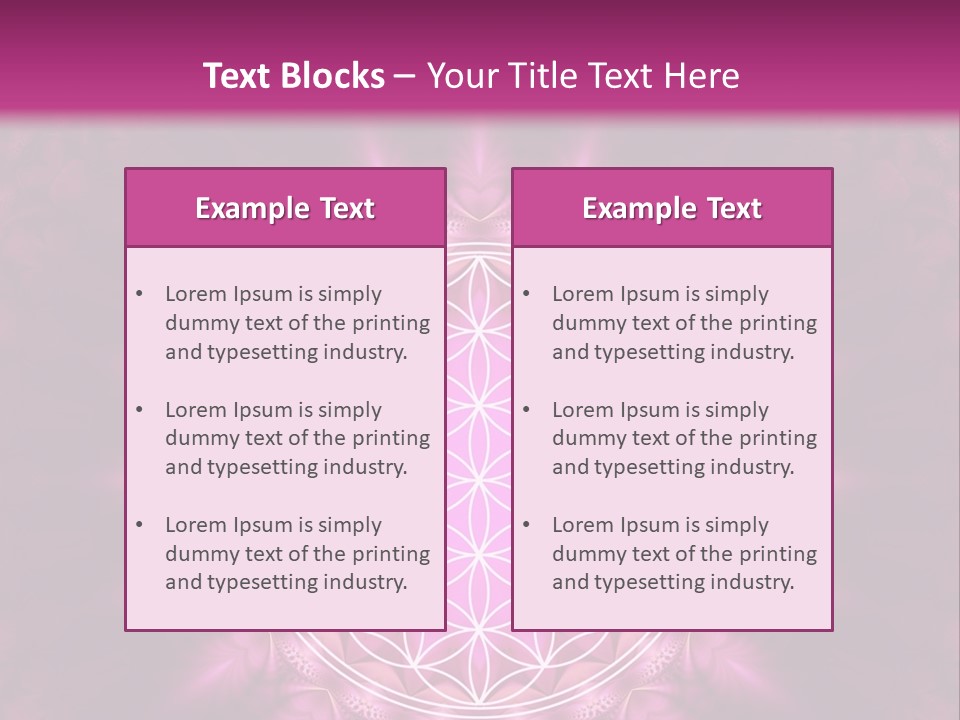 A Pink Flower Of Life Powerpoint Presentation PowerPoint Template