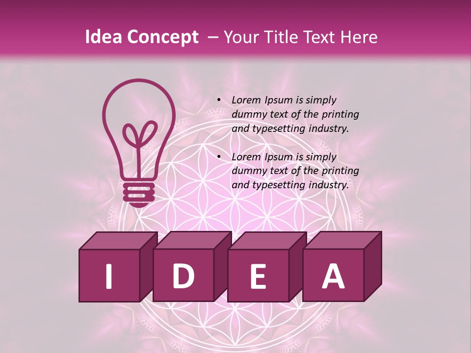 A Pink Flower Of Life Powerpoint Presentation PowerPoint Template