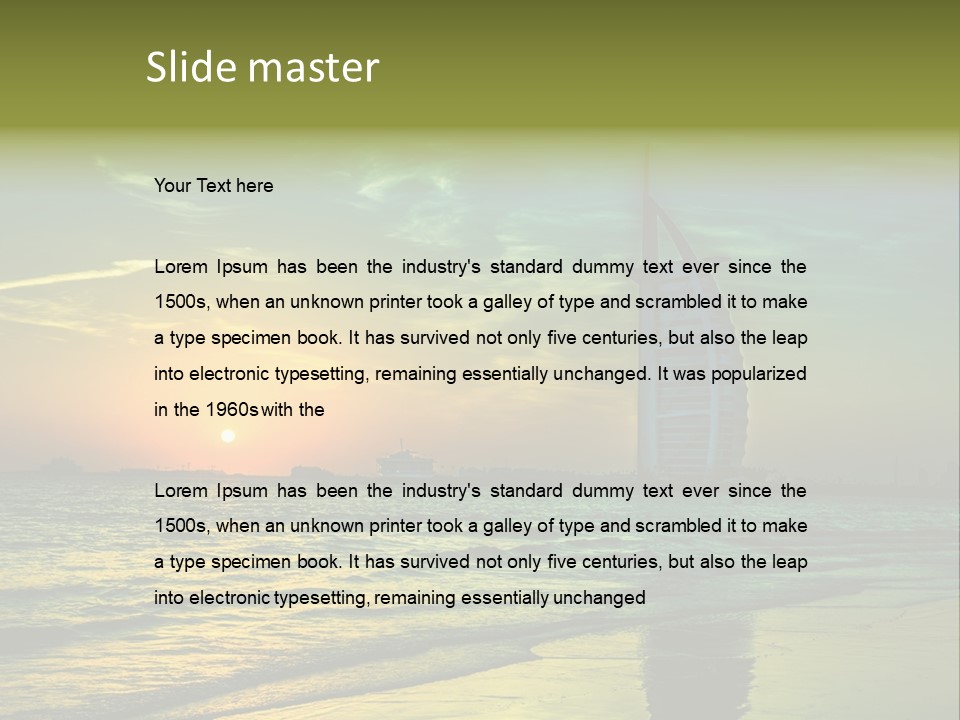 Touristic Emirates Tower PowerPoint Template