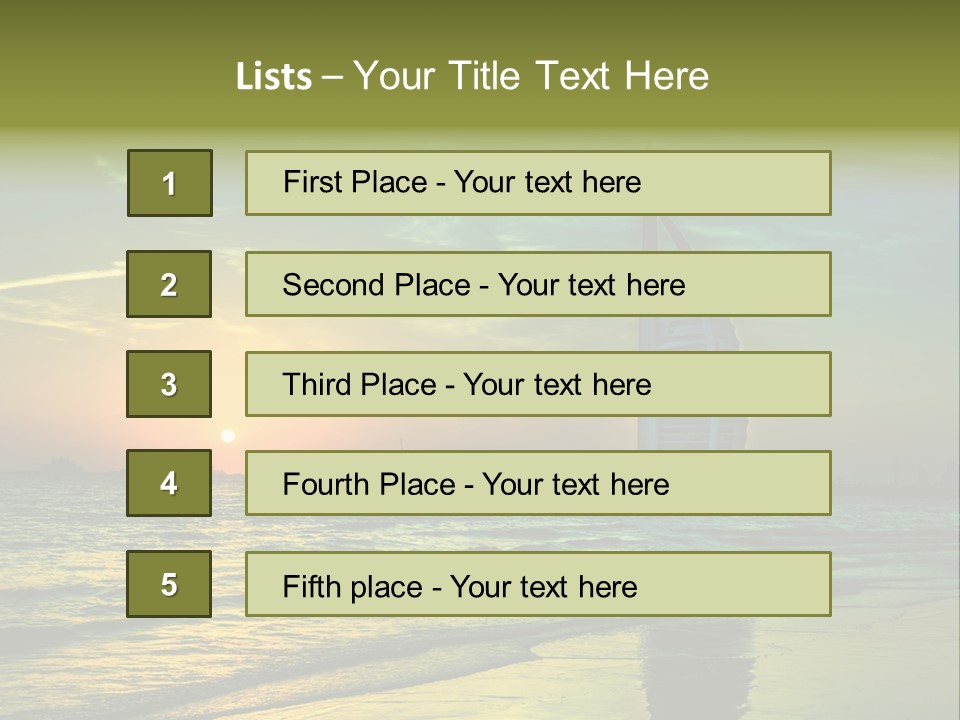 Touristic Emirates Tower PowerPoint Template