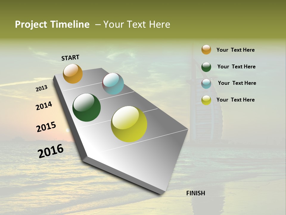 Touristic Emirates Tower PowerPoint Template
