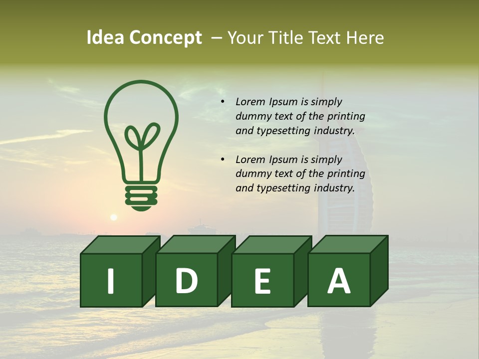 Touristic Emirates Tower PowerPoint Template