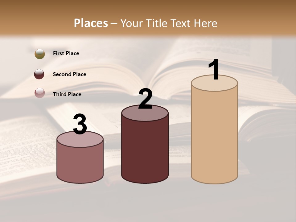 A Pile Of Books Sitting On Top Of A Wooden Table PowerPoint Template