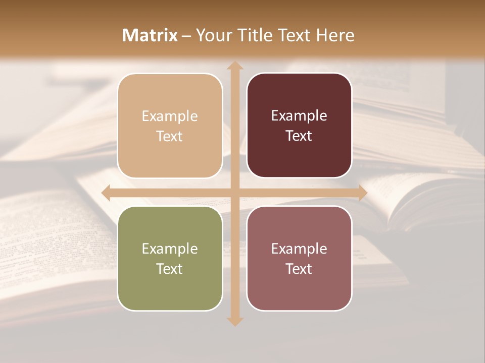 A Pile Of Books Sitting On Top Of A Wooden Table PowerPoint Template