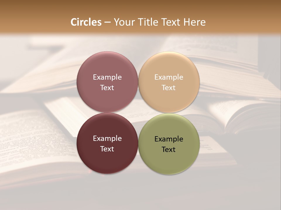 A Pile Of Books Sitting On Top Of A Wooden Table PowerPoint Template