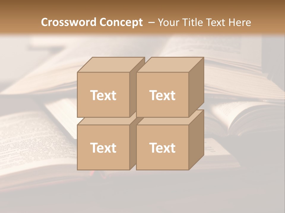 A Pile Of Books Sitting On Top Of A Wooden Table PowerPoint Template