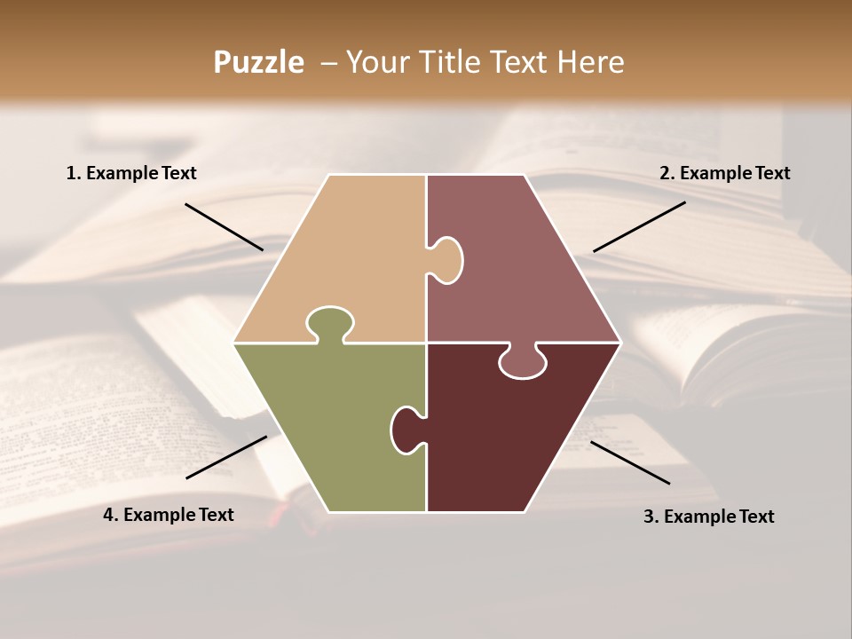 A Pile Of Books Sitting On Top Of A Wooden Table PowerPoint Template