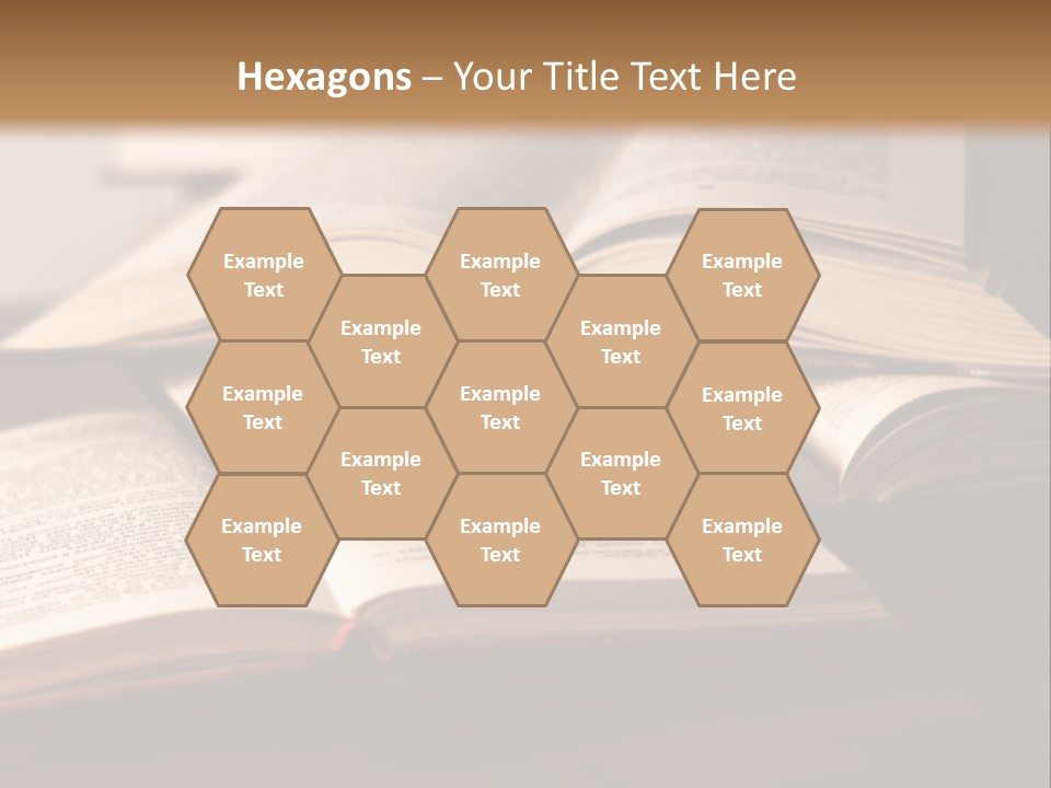 A Pile Of Books Sitting On Top Of A Wooden Table PowerPoint Template