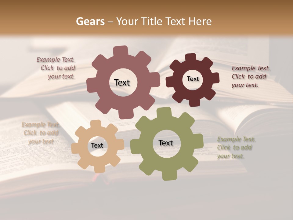 A Pile Of Books Sitting On Top Of A Wooden Table PowerPoint Template