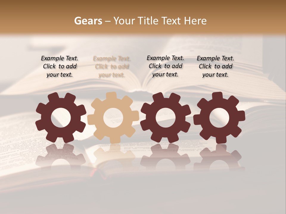 A Pile Of Books Sitting On Top Of A Wooden Table PowerPoint Template