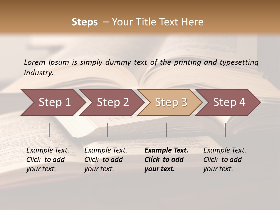 A Pile Of Books Sitting On Top Of A Wooden Table PowerPoint Template