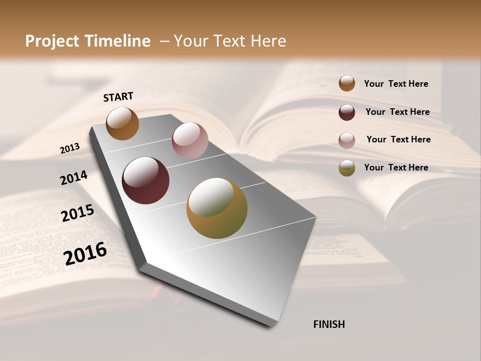 A Pile Of Books Sitting On Top Of A Wooden Table PowerPoint Template