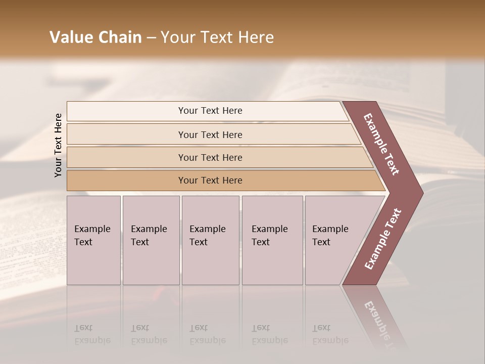 A Pile Of Books Sitting On Top Of A Wooden Table PowerPoint Template