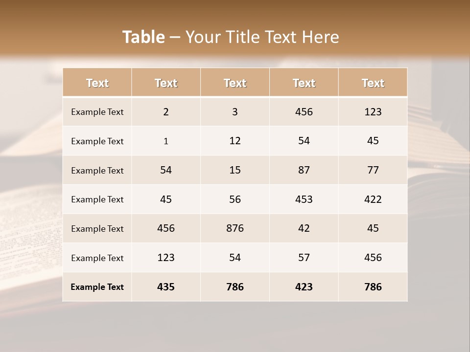 A Pile Of Books Sitting On Top Of A Wooden Table PowerPoint Template