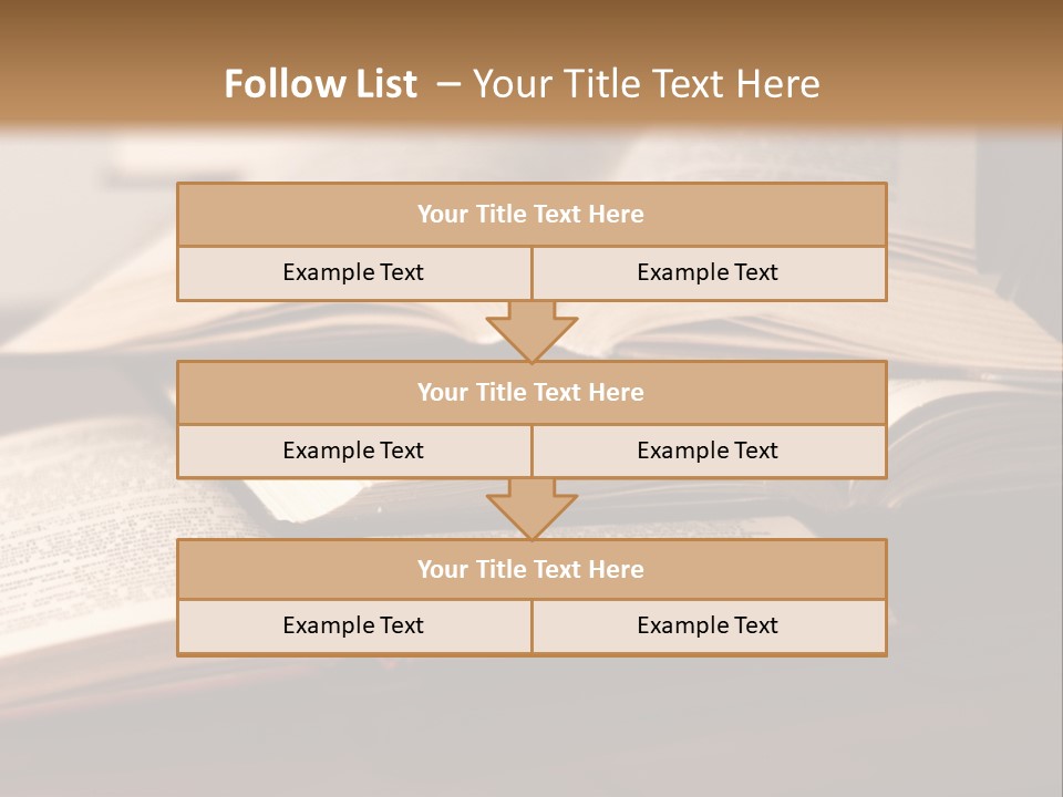A Pile Of Books Sitting On Top Of A Wooden Table PowerPoint Template