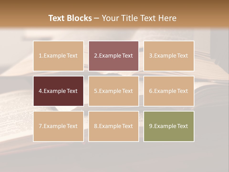 A Pile Of Books Sitting On Top Of A Wooden Table PowerPoint Template