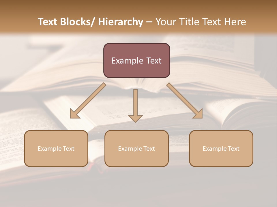 A Pile Of Books Sitting On Top Of A Wooden Table PowerPoint Template