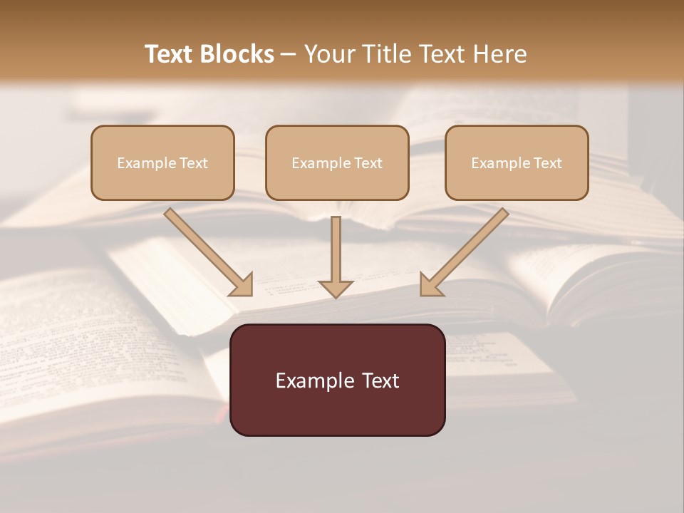 A Pile Of Books Sitting On Top Of A Wooden Table PowerPoint Template