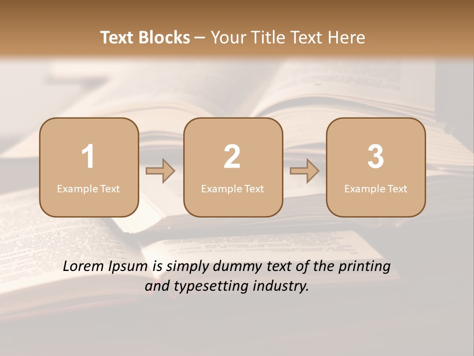 A Pile Of Books Sitting On Top Of A Wooden Table PowerPoint Template