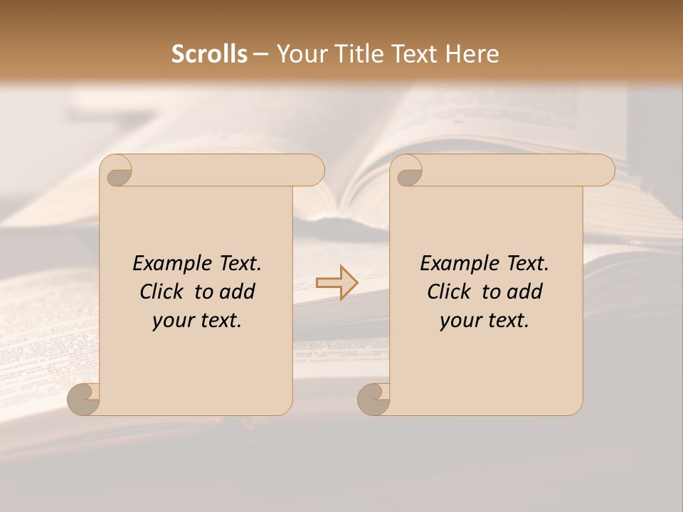 A Pile Of Books Sitting On Top Of A Wooden Table PowerPoint Template